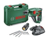 Bosch DIY Akku-Bohrhammer Uneo, Akku, Ladegerät, Betonbohrer, 2 x Universalbohrer 5 und 6 mm, Bits, Koffer (10,8 V, 2,0 Ah, 10 mm Bohr-Ø Beton) -